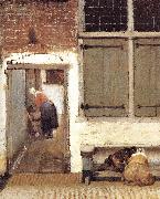 VERMEER VAN DELFT, Jan The Little Street (detail) wt oil